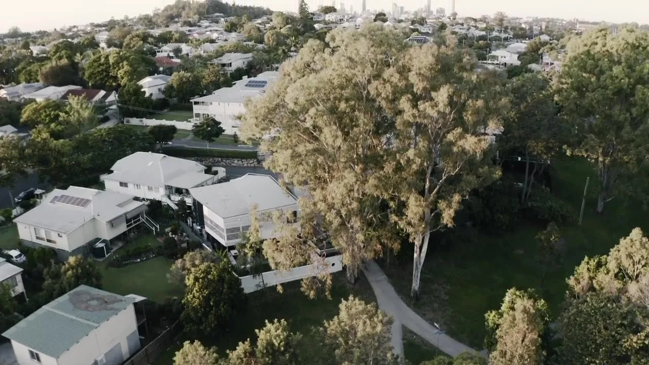 Aerial view of a Tim Stewart Architects residential project